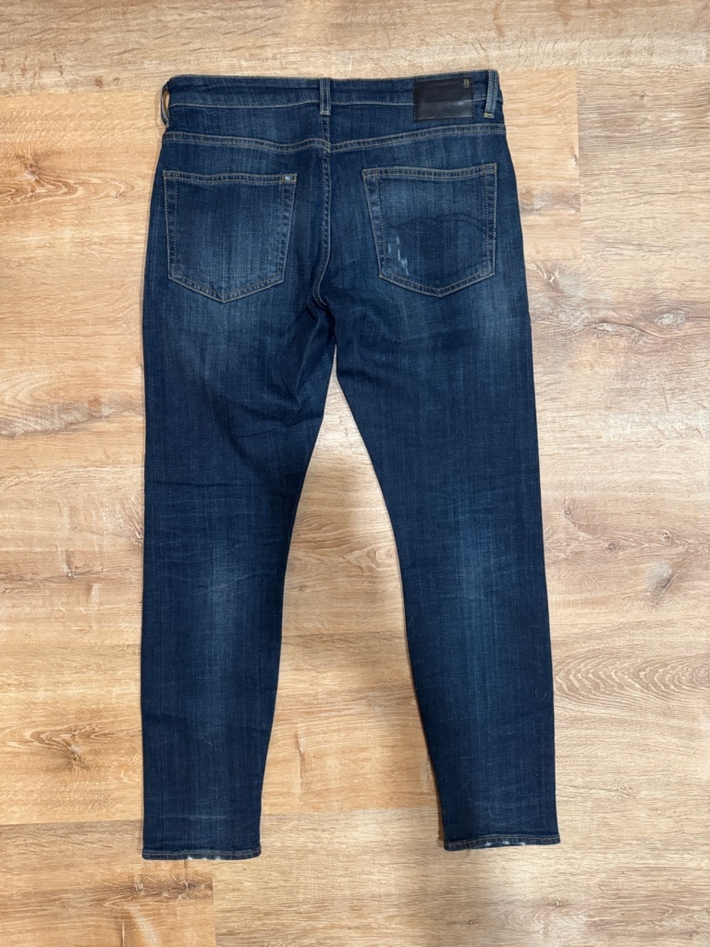 R13 Women's Distressed Vintage Blue Boy Skinny Jeans - Picture 3 of 9